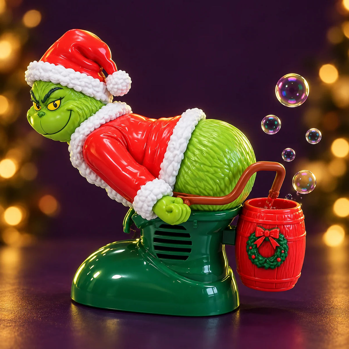 Plastic Grinch with its original reservoir and curved mechanism.